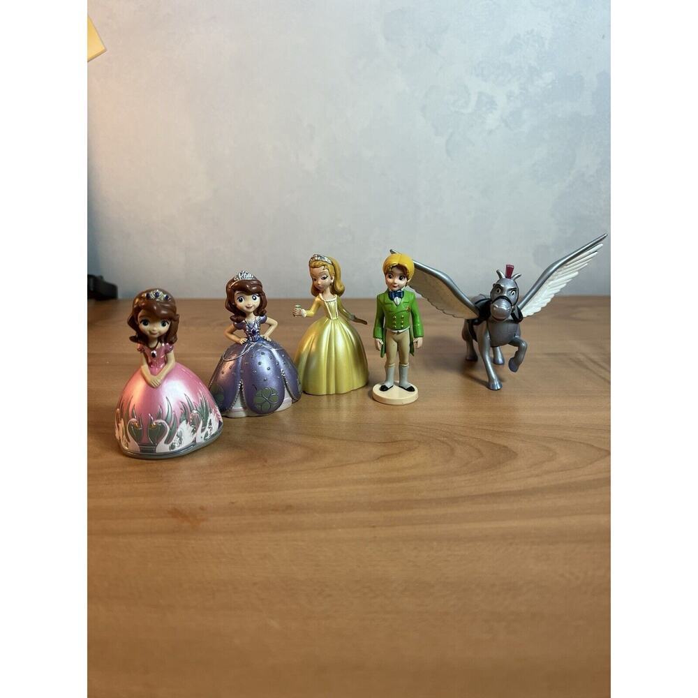 Bundle Of 5 Sofia The First Toys Action Figures Cake Toppers Plus Amber